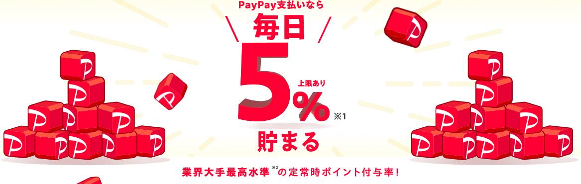 ヤフーショッピングで毎日5％還元