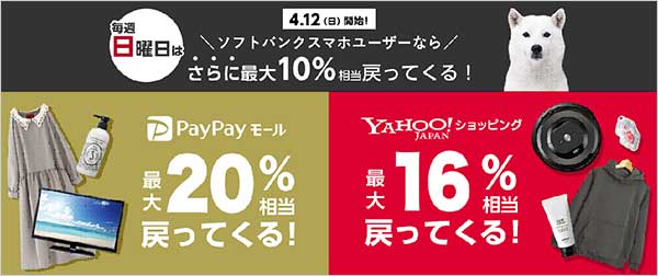 ソフトバンクユーザーはヤフーショッピングで還元率10％になるキャンペーン